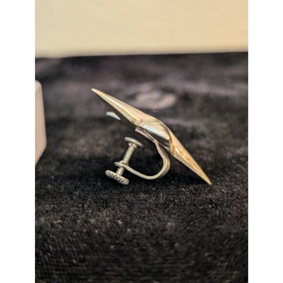 Vintage 925 Sterling Silver Mexico Screw On Star Earrings - Picture 5 of 8